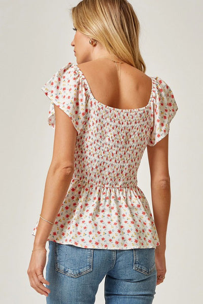 Bailee Ivory Smocked Top