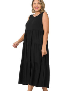 Black Autumn Tiered Dress Curvaceous