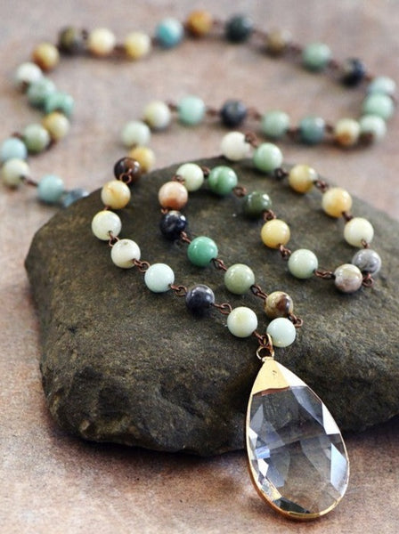 Crystal Amazonite Beaded Necklace