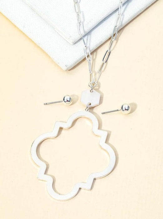 Silver Lucky Charm Pendant Necklace