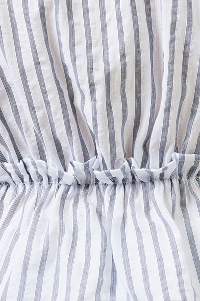 Kori Striped Ruffle Top - White