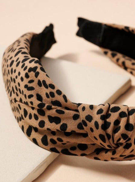 Beige Cheetah Headband