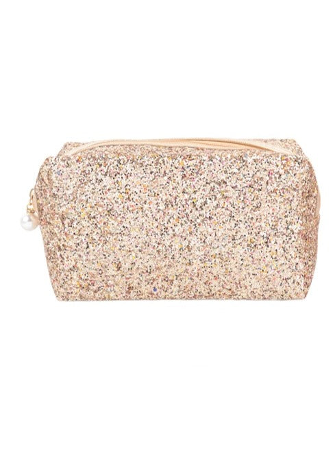 Gold Glitter Cosmetic Bag
