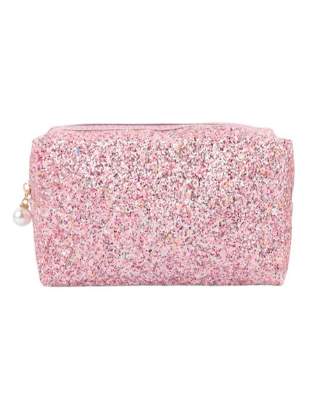 Pink Glitter Cosmetic Bag