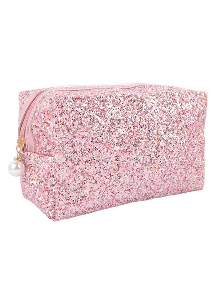 Pink Glitter Cosmetic Bag