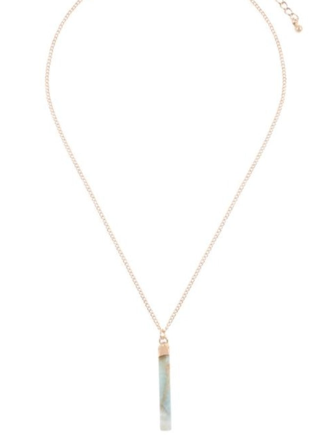 Bar Drop Necklace - Amazonite