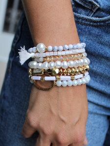 Snow Crystal Beaded Bracelet Set