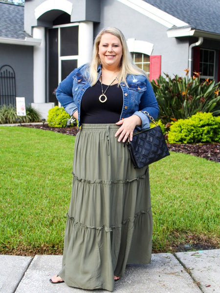Olive Jenny Tiered Skirt Curvaceous