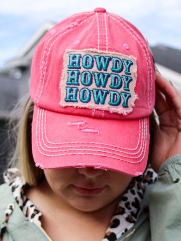 Howdy Baseball Cap - Pink