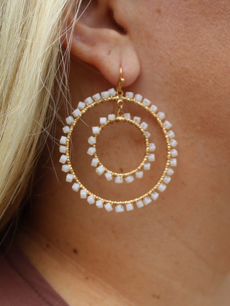 DeeDee Open Circle Earrings - Ivory