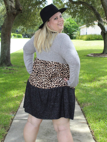 Leopard Tiered Dress - Curvaceous